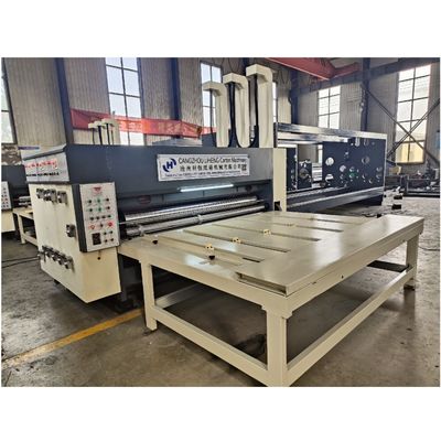 Catena di alimentazione 2 colori Flexo Stampante Slotter rotativo Die Cutter Machine per richiesta del cliente