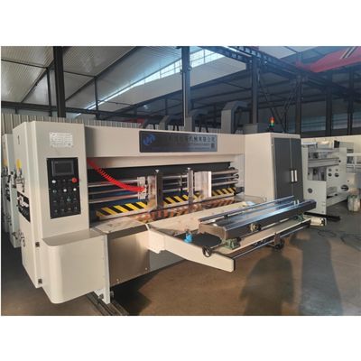 Macchina per la realizzazione di scatole di cartone completamente automatica con stampa flexo a 4 colori e taglio a stampo