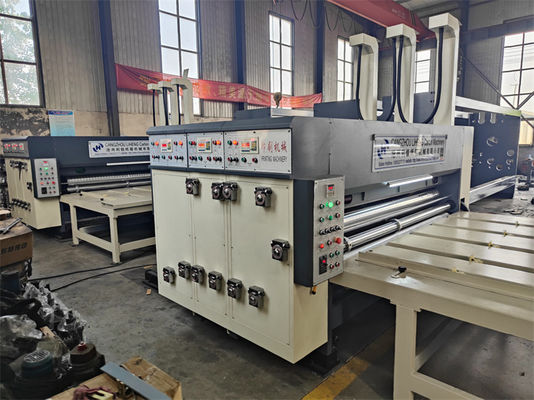 Macchina di stampa a catena AC380V a cartone ondulato a 4 colori con slotter e creaser