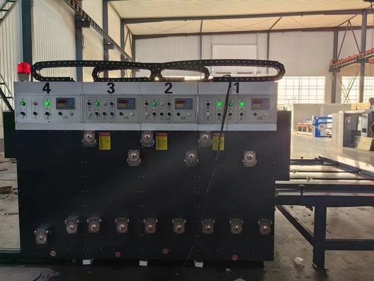 Macchina di stampa a catena AC380V a cartone ondulato a 4 colori con slotter e creaser